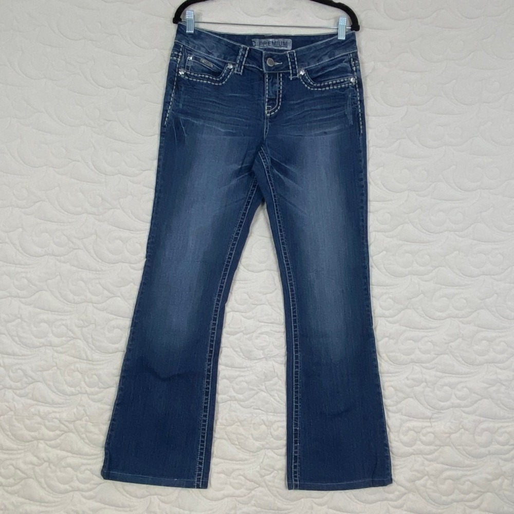 Warehouse One Premium Contour Bootcut Jeans Blue Womens 29 Regular Altered